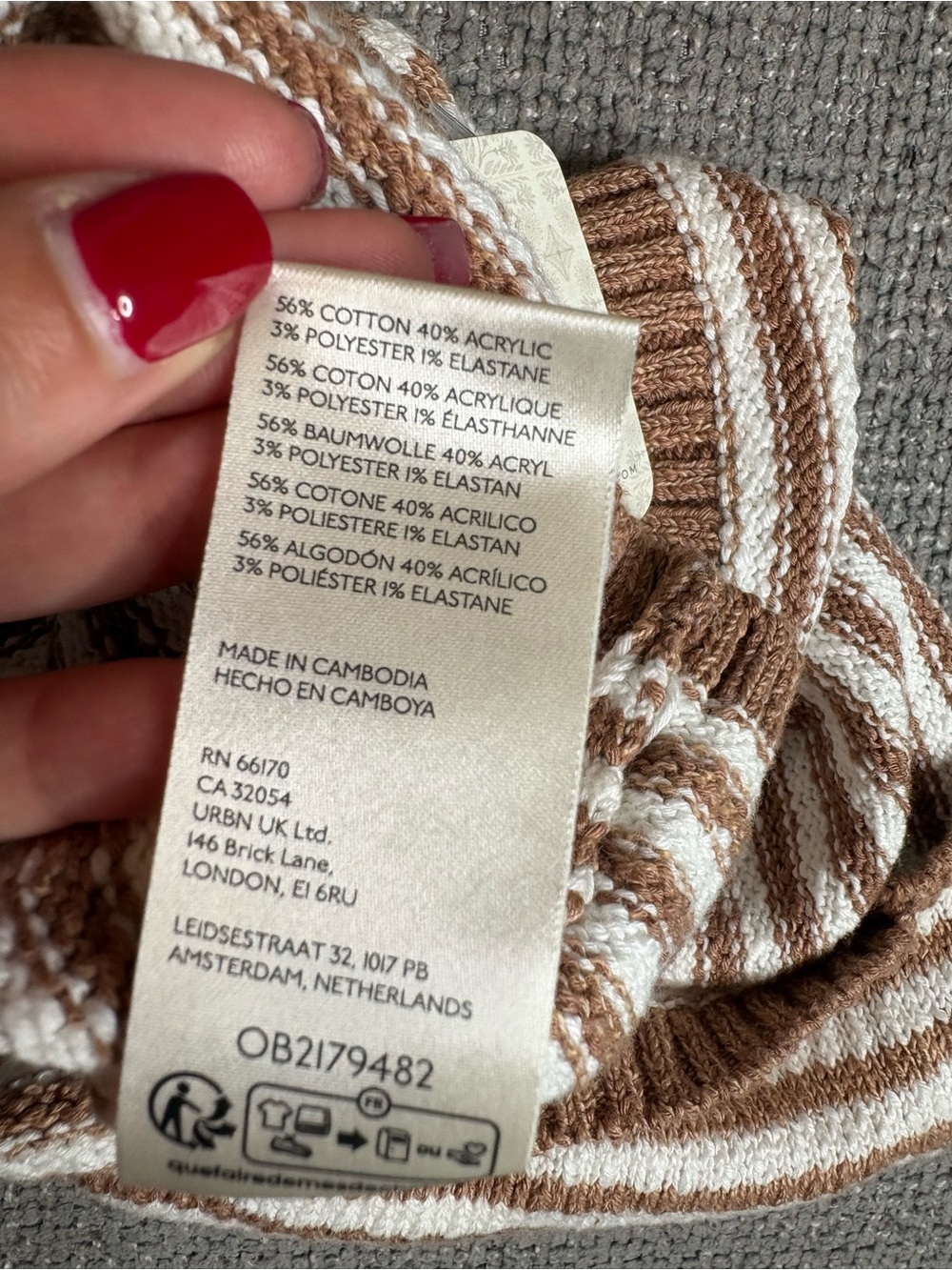 Free People Claire Tank Size Large NWT Striped Knit Tie Strap Tank - Picture 7 of 8